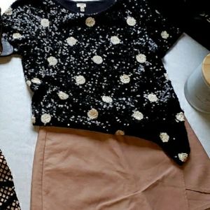 J. Crew Sequin Polka Dot Top